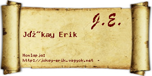 Jókay Erik névjegykártya