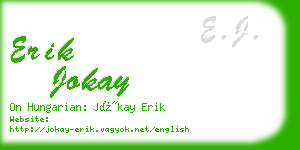 erik jokay business card